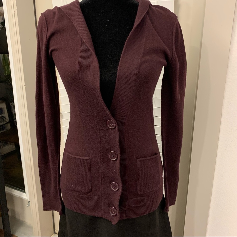 Women's Burgundy Cardigan Sweater